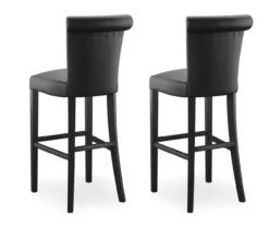 30" Black Faux Brushed Leather Bar Stools, 2-Pack 20 30" Black Faux Brushed Leather Bar Stools, 2-Pack -Storage supplies store 810535738 7