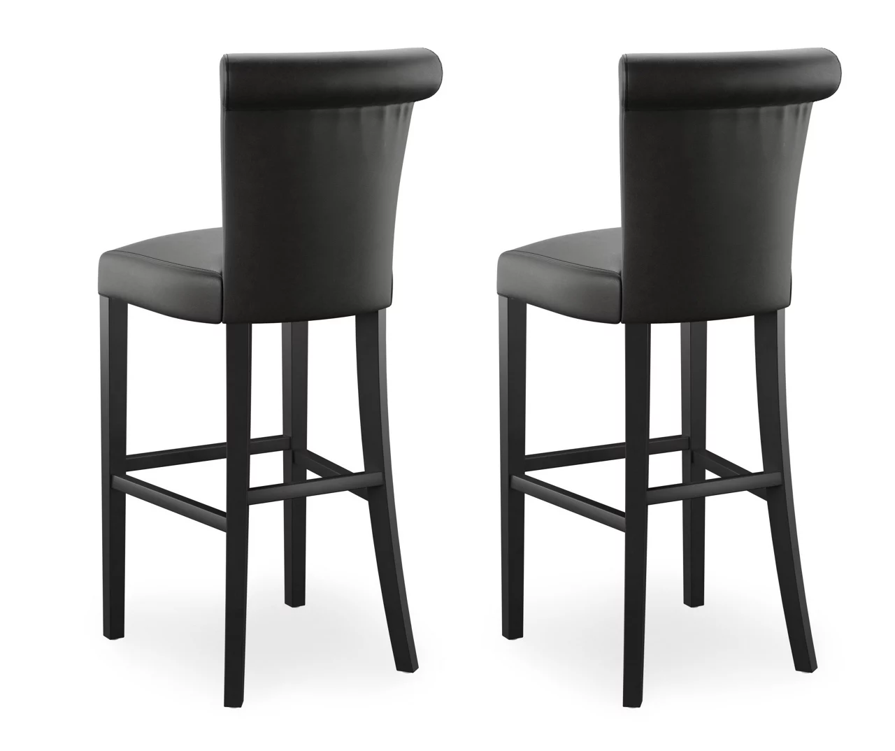 30" Black Faux Brushed Leather Bar Stools, 2-Pack 10 30" Black Faux Brushed Leather Bar Stools, 2-Pack - Image 8