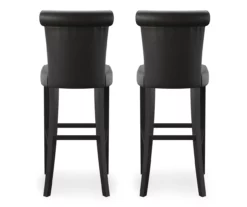 30" Black Faux Brushed Leather Bar Stools, 2-Pack 21 30" Black Faux Brushed Leather Bar Stools, 2-Pack -Storage supplies store 810535738 8