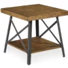 Pomona Pine Brown & Steel Gray 24" Wood Open-Shelf End Table -Storage supplies store 810535748 1