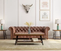 Pomona Pine Brown & Steel Gray 24" Wood Open-Shelf End Table -Storage supplies store 810535748 8