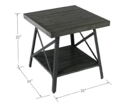 Pomona Gray & Steel Gray 24" Wood Open-Shelf End Table -Storage supplies store 810535749 2