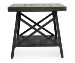 Pomona Gray & Steel Gray 24" Wood Open-Shelf End Table -Storage supplies store 810535749 5