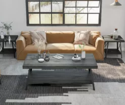 Pomona Gray & Steel Gray 24" Wood Open-Shelf End Table -Storage supplies store 810535749 7