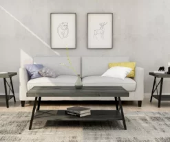 Pomona Gray & Steel Gray 24" Wood Open-Shelf End Table -Storage supplies store 810535749 8