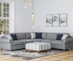 Stone Gray Square Wood Leg Ottoman 11 Stone Gray Square Wood Leg Ottoman -Storage supplies store 810535755 6