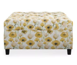 Golden Poppy Wood Leg Storage Ottoman -Storage supplies store 810535757 4