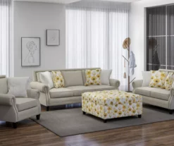 Golden Poppy Wood Leg Storage Ottoman -Storage supplies store 810535757 7