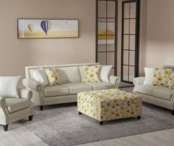 Golden Poppy Wood Leg Storage Ottoman -Storage supplies store 810535757 8