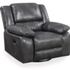 Paulson Gray Faux Leather Swivel Gliding Recliner