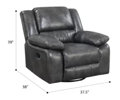 Paulson Gray Faux Leather Swivel Gliding Recliner 17 Paulson Gray Faux Leather Swivel Gliding Recliner -Storage supplies store 810535759 2
