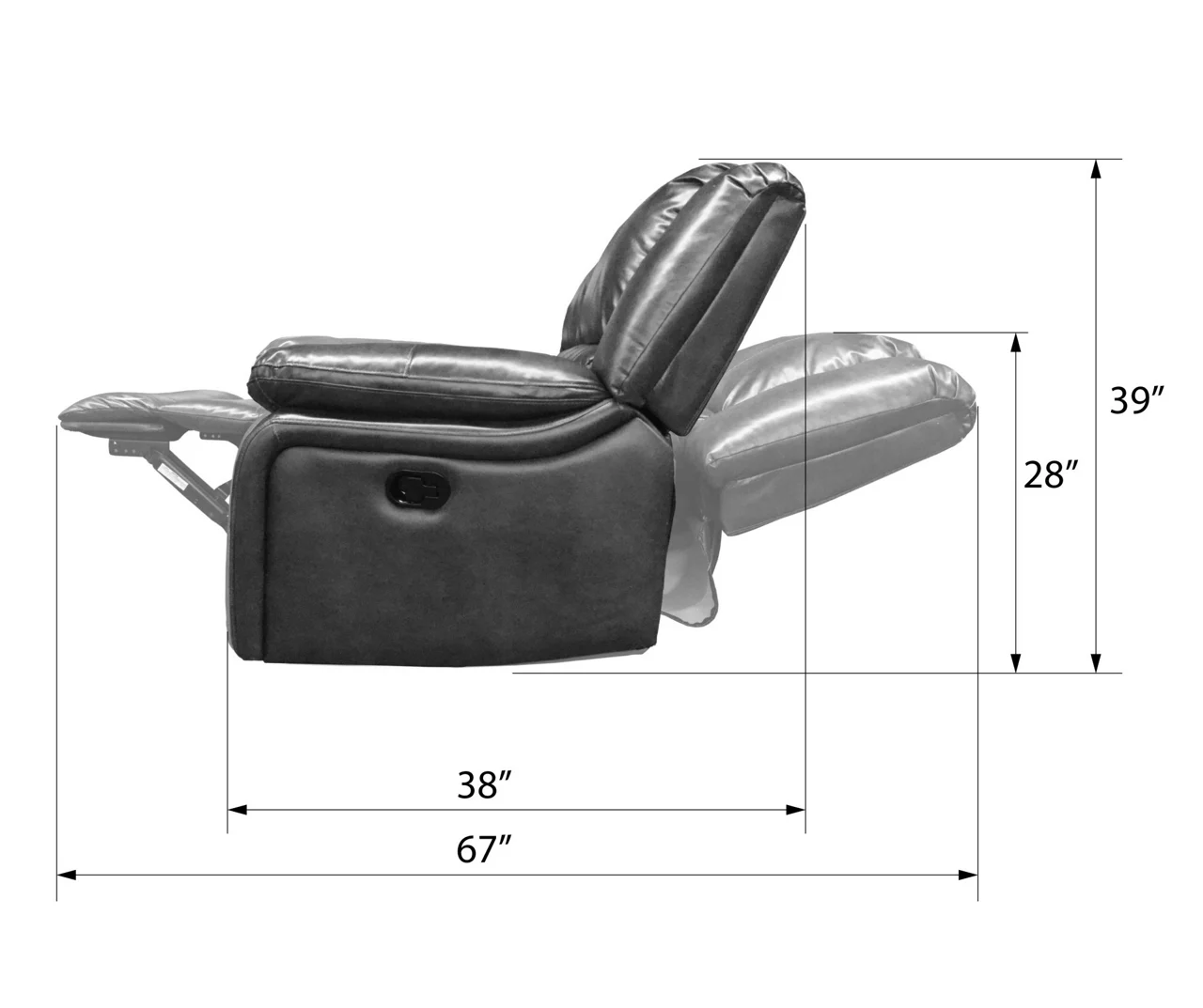 Paulson Gray Faux Leather Swivel Gliding Recliner 9 Paulson Gray Faux Leather Swivel Gliding Recliner - Image 7