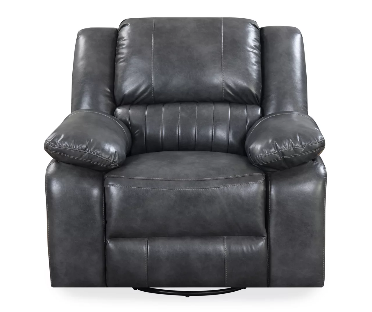 Paulson Gray Faux Leather Swivel Gliding Recliner 5 Paulson Gray Faux Leather Swivel Gliding Recliner - Image 3