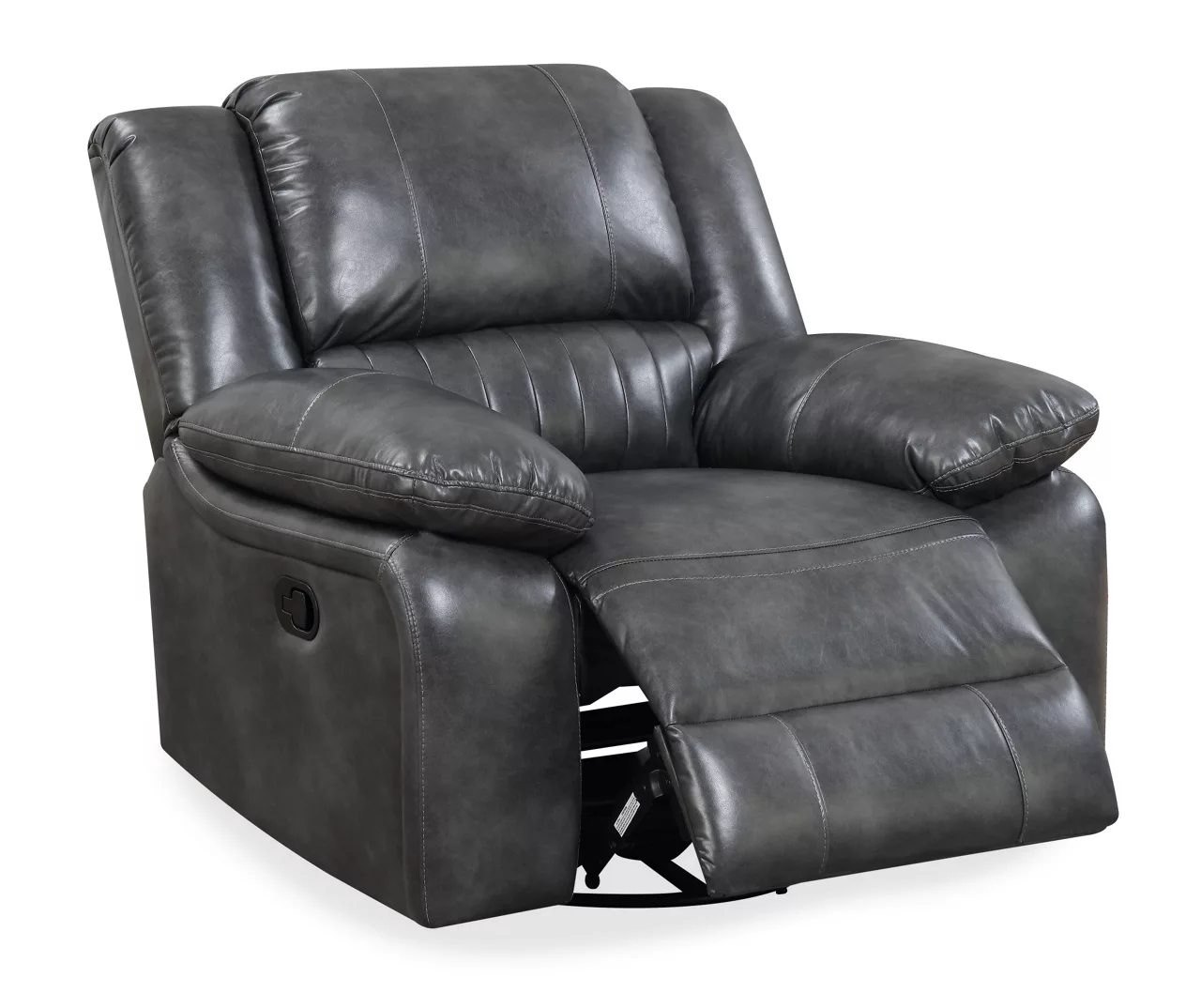 Paulson Gray Faux Leather Swivel Gliding Recliner 4 Paulson Gray Faux Leather Swivel Gliding Recliner - Image 2