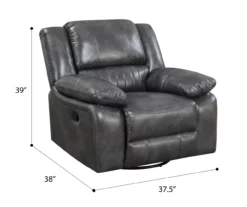 Paulson Gray Faux Leather Swivel Gliding Recliner 20 Paulson Gray Faux Leather Swivel Gliding Recliner -Storage supplies store 810535759 A7 1