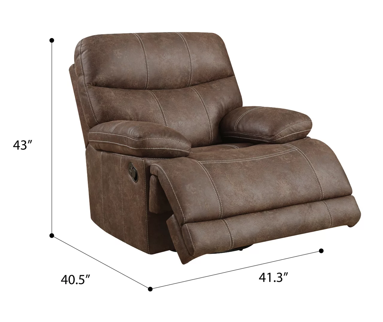 Brown Microfiber Swivel Gliding Recliner 6 Brown Microfiber Swivel Gliding Recliner - Image 4