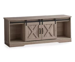59" Dark Taupe Wood Look Sliding Barn Door TV Stand