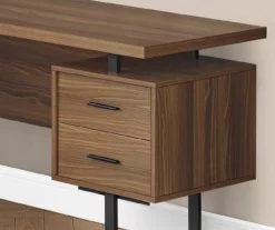 Walnut Wood Look 3-Drawer L-Shaped Corner Computer Desk -Storage supplies store 810535778 4