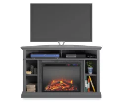 Flaxton Graphite Gray Electric Corner Fireplace Console 10 Flaxton Graphite Gray Electric Corner Fireplace Console -Storage supplies store 810538183 2