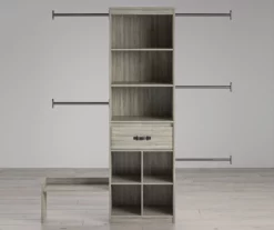 Nova Grow With Me Gray Oak Adjustable Closet Organizer -Storage supplies store 810538199 3