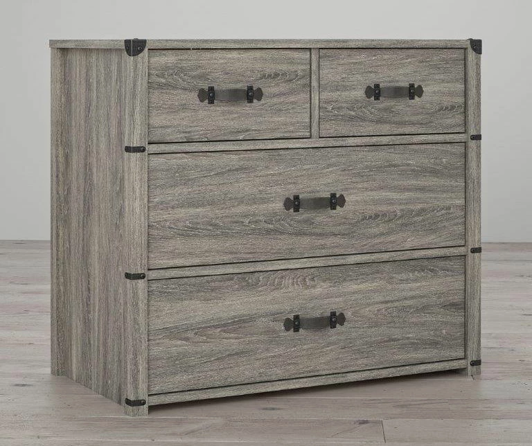 Nova Gray Oak 4-Drawer Storage Dresser 6 Nova Gray Oak 4-Drawer Storage Dresser - Image 4