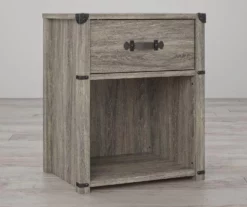 Nova Gray Oak Nightstand -Storage supplies store 810538202 2