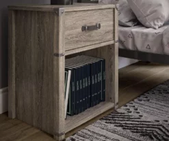 Nova Gray Oak Nightstand -Storage supplies store 810538202 3