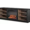 70" Fowler Black Electric Fireplace Console