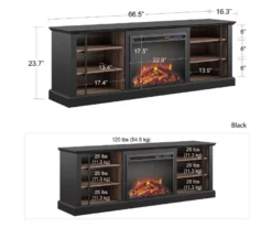 70" Fowler Black Electric Fireplace Console 12 70" Fowler Black Electric Fireplace Console -Storage supplies store 810538243 5