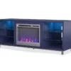 70" Intrepid Navy Deluxe Electric Fireplace Console -Storage supplies store 810538244 3