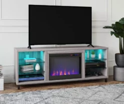 70" Intrepid Light Walnut Deluxe Electric Fireplace Console 9 70" Intrepid Light Walnut Deluxe Electric Fireplace Console -Storage supplies store 810538245 1