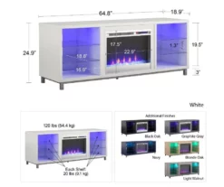 70" Intrepid Light Walnut Deluxe Electric Fireplace Console 11 70" Intrepid Light Walnut Deluxe Electric Fireplace Console -Storage supplies store 810538245 5