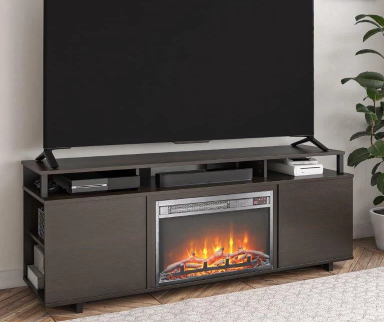 65" Himmel Espresso Electric Fireplace Console 4 65" Himmel Espresso Electric Fireplace Console - Image 2