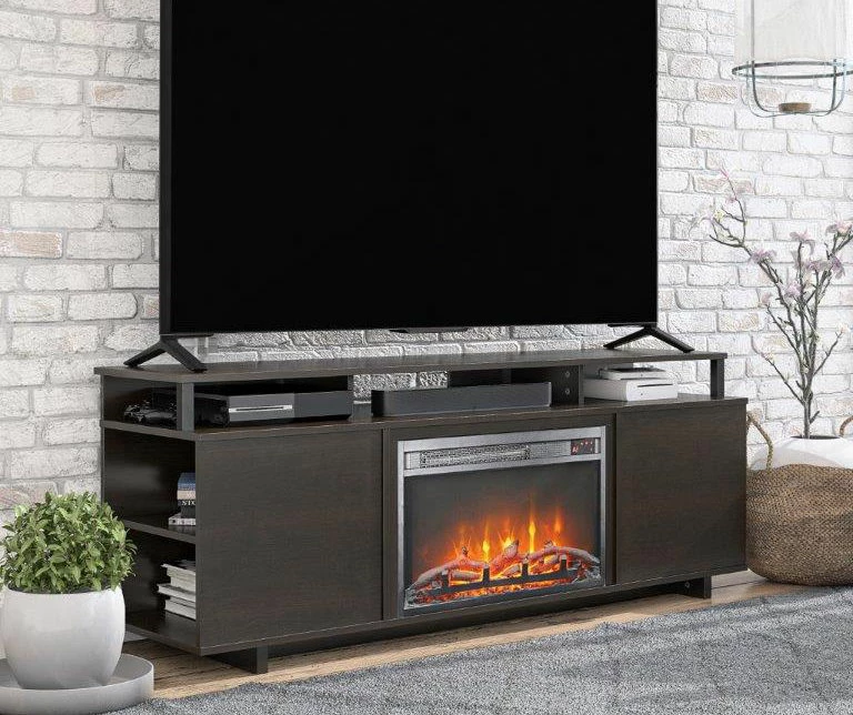 65" Himmel Espresso Electric Fireplace Console 5 65" Himmel Espresso Electric Fireplace Console - Image 3
