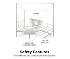 Marion White Metal King Canopy Bed -Storage supplies store 810538376 6