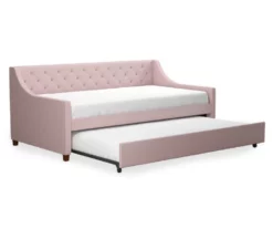 Her Majesty Light Pink Linen Daybed & Trundle 11 Her Majesty Light Pink Linen Daybed & Trundle -Storage supplies store 810538395 4