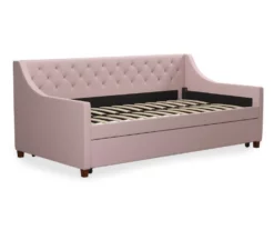 Her Majesty Light Pink Linen Daybed & Trundle 13 Her Majesty Light Pink Linen Daybed & Trundle -Storage supplies store 810538395 6
