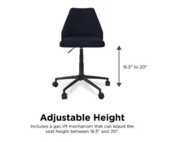 Brittany Blue Linen Office Chair -Storage supplies store 810538399 4