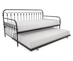 Bright Pop Black Metal Twin Daybed & Trundle -Storage supplies store 810538400 4