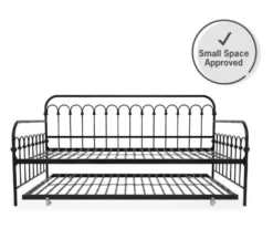 Bright Pop Black Metal Twin Daybed & Trundle -Storage supplies store 810538400 6