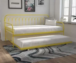 Bright Pop Yellow Metal Twin Daybed & Trundle 9 Bright Pop Yellow Metal Twin Daybed & Trundle -Storage supplies store 810538408 2