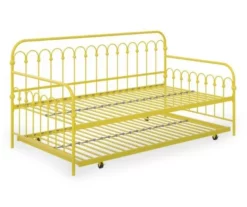 Bright Pop Yellow Metal Twin Daybed & Trundle 12 Bright Pop Yellow Metal Twin Daybed & Trundle -Storage supplies store 810538408 5