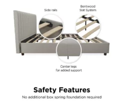 Novogratz Brittany Upholstered Linen Queen Bed -Storage supplies store 810538410 6