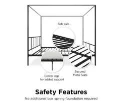 Novogratz Marion Canopy Bed -Storage supplies store 810538413 5