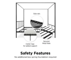 Novogratz Marion Canopy Bed -Storage supplies store 810538414 5