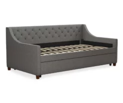 Her Majesty Gray Linen Daybed & Trundle -Storage supplies store 810538419 6