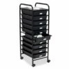 Black Metal 10-Drawer Rolling Storage Cart 2 Black Metal 10-Drawer Rolling Storage Cart -Storage supplies store 810539916 1