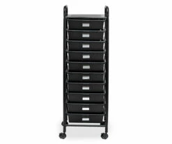 Black Metal 10-Drawer Rolling Storage Cart 10 Black Metal 10-Drawer Rolling Storage Cart -Storage supplies store 810539916 4
