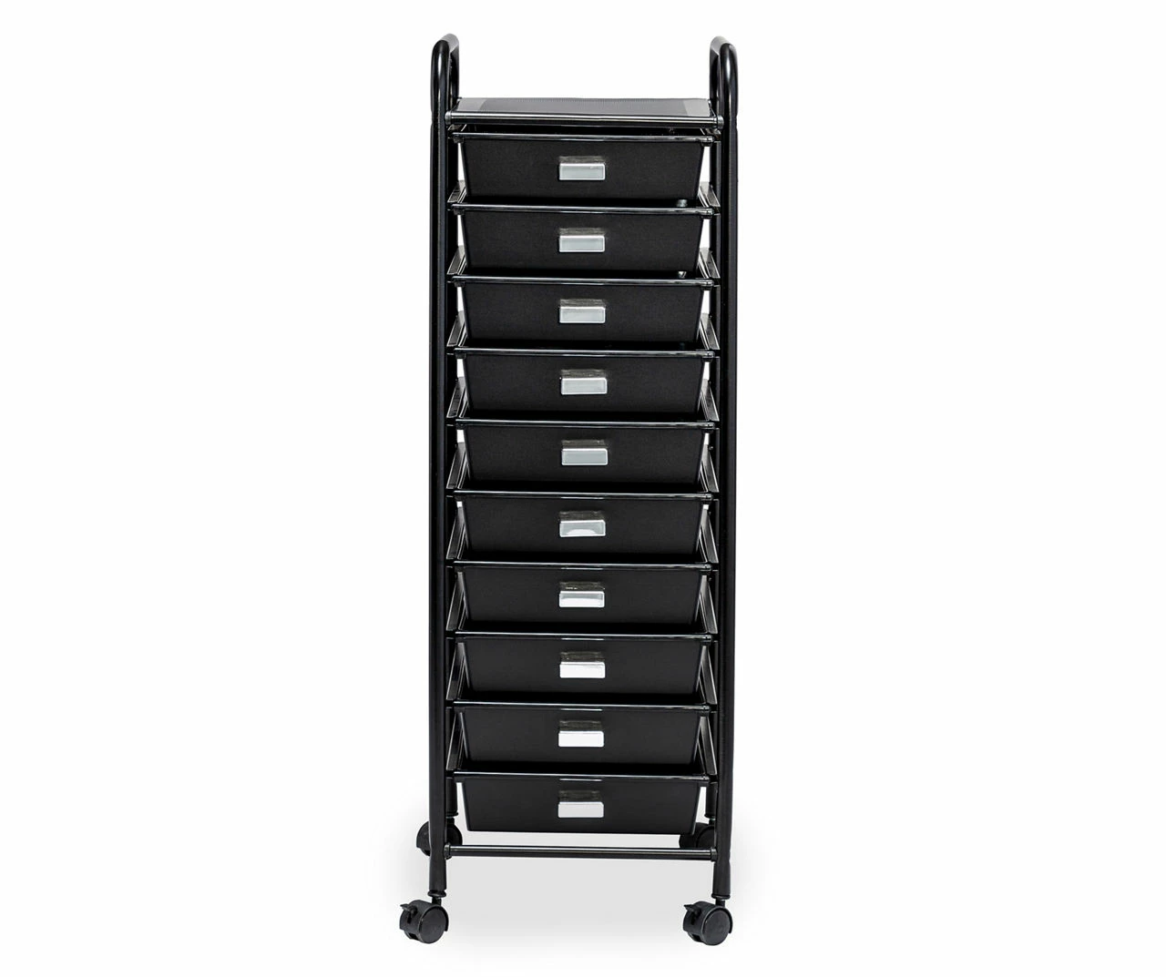 Black Metal 10-Drawer Rolling Storage Cart 6 Black Metal 10-Drawer Rolling Storage Cart - Image 4
