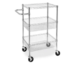 Chrome 3-Shelf Storage Cart -Storage supplies store 810539919 3